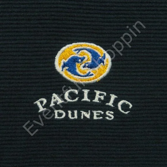 Straight Down Golf Jacket Mens Large Blue Bandon Pacific Dunes 1/4 Zip Pullover